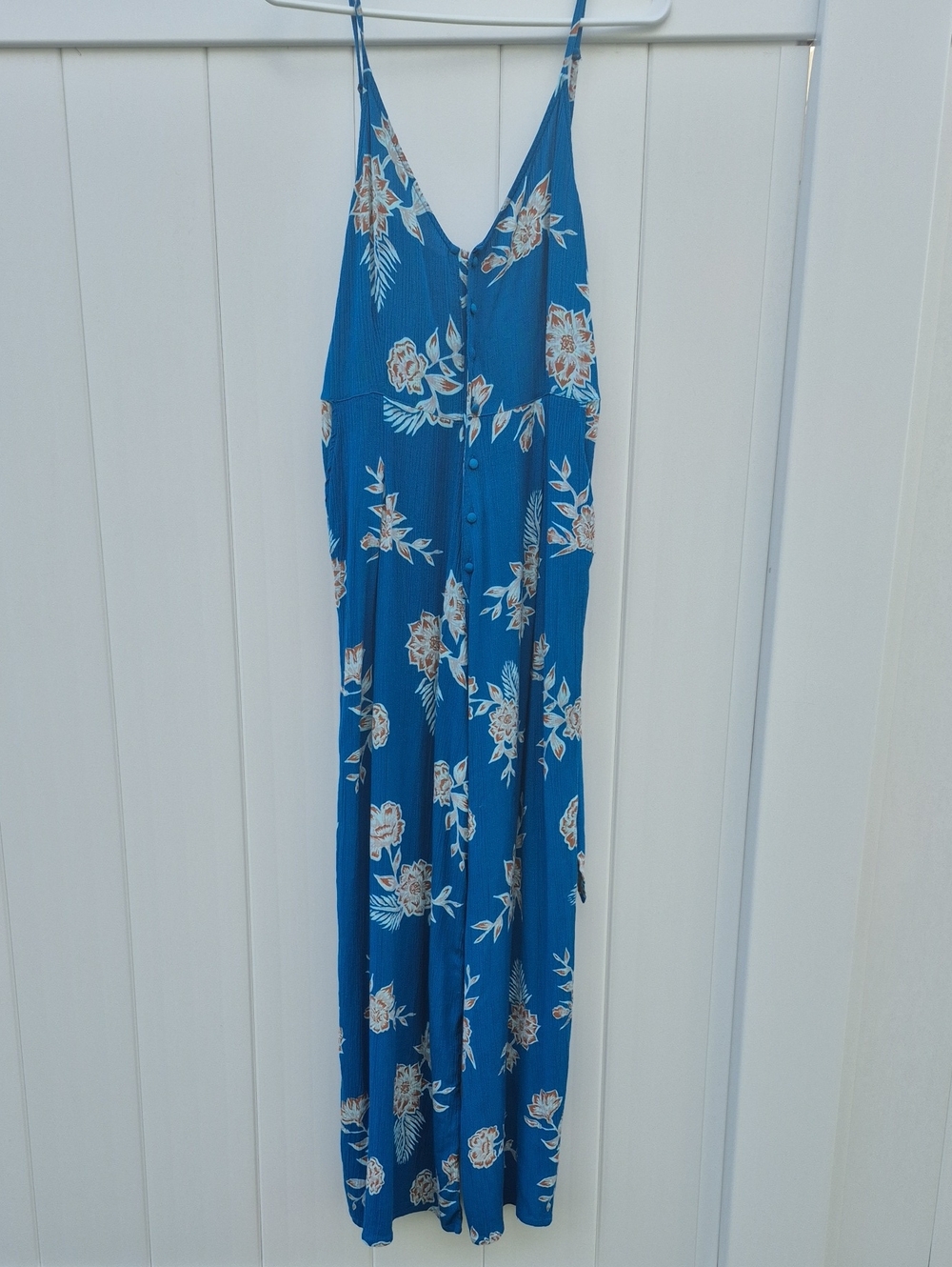 Roxy Blue Floral Spaghetti Strap Romper
